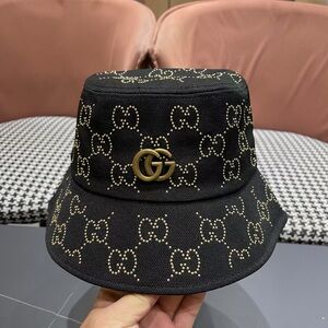 🎩🖤Gucci GG Monogram Studded Black Bucket Hat